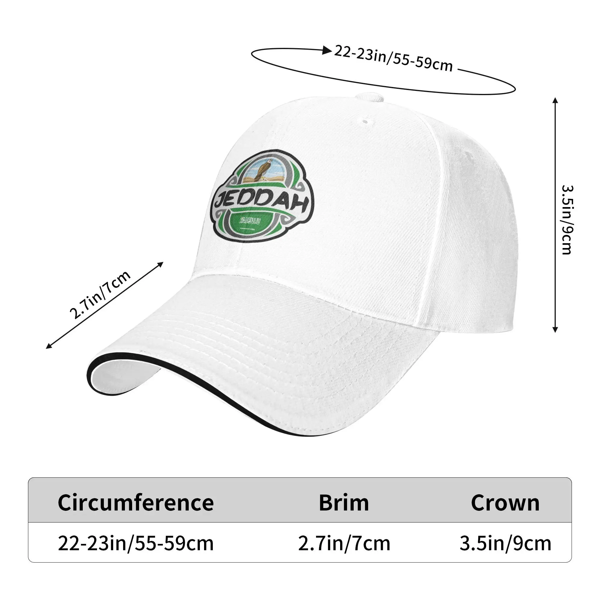 Jeddah المملكة العربية السعودية العلم شارة السفر قابل للتعديل قبعة الصيف Snapback قبعة الرجال قبعة بيسبول الموضة عادية في الهواء الطلق ظلة