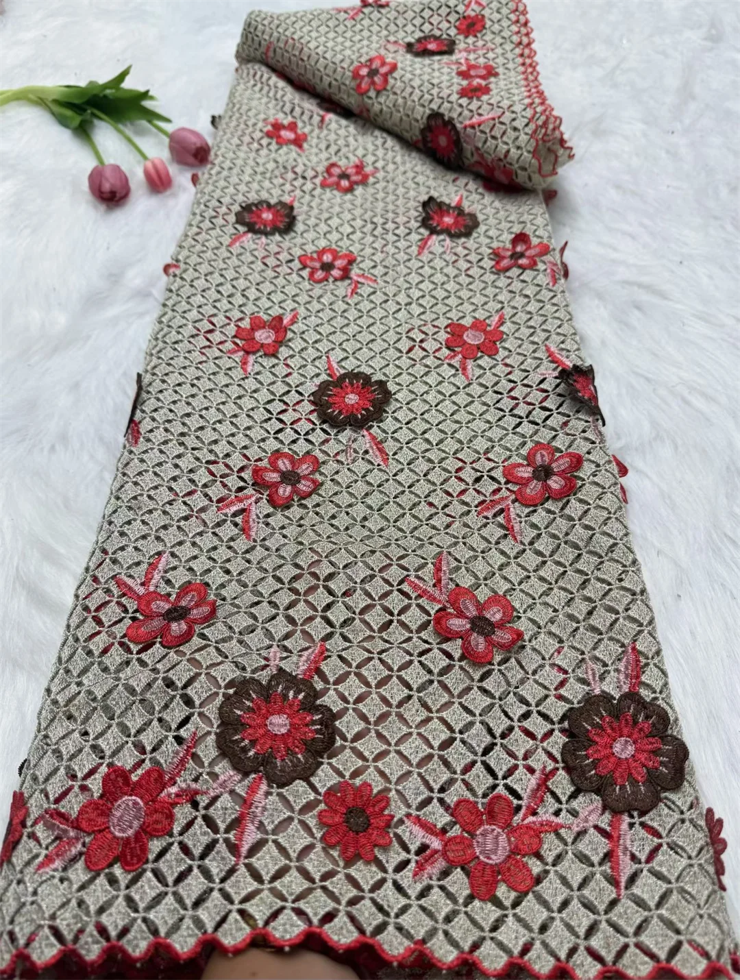 African Cord Guipure Lace Fabric 2026 French Asoebi Chantilly Water Soluble Lace Fabric High Quality For Party Dress