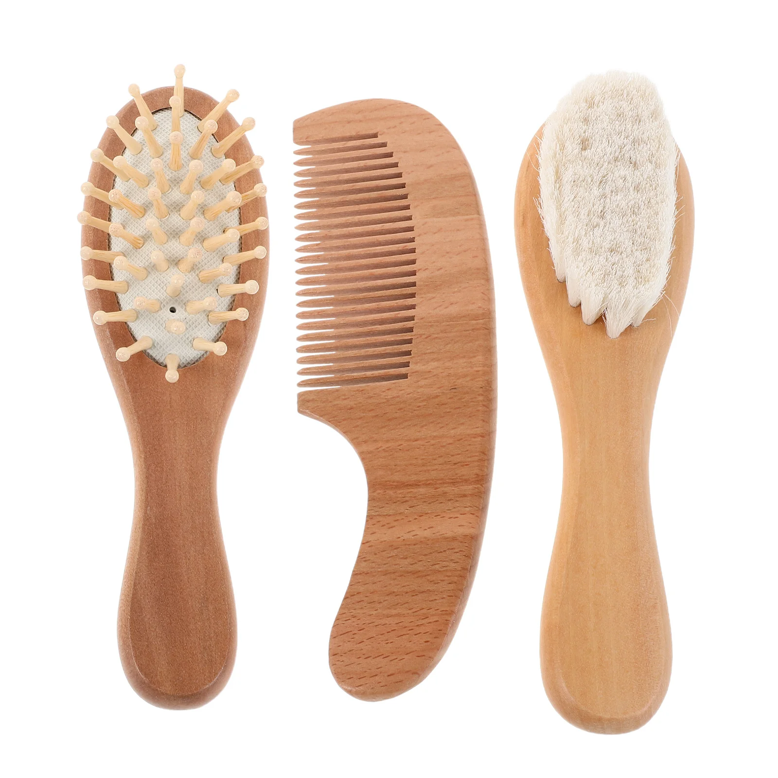 

1Set Baby Hairbrush Comb Soft Wool Bristles Scalp Care Newborn Toddlers Boys Girls Styling Brush Set Kids Hair Care