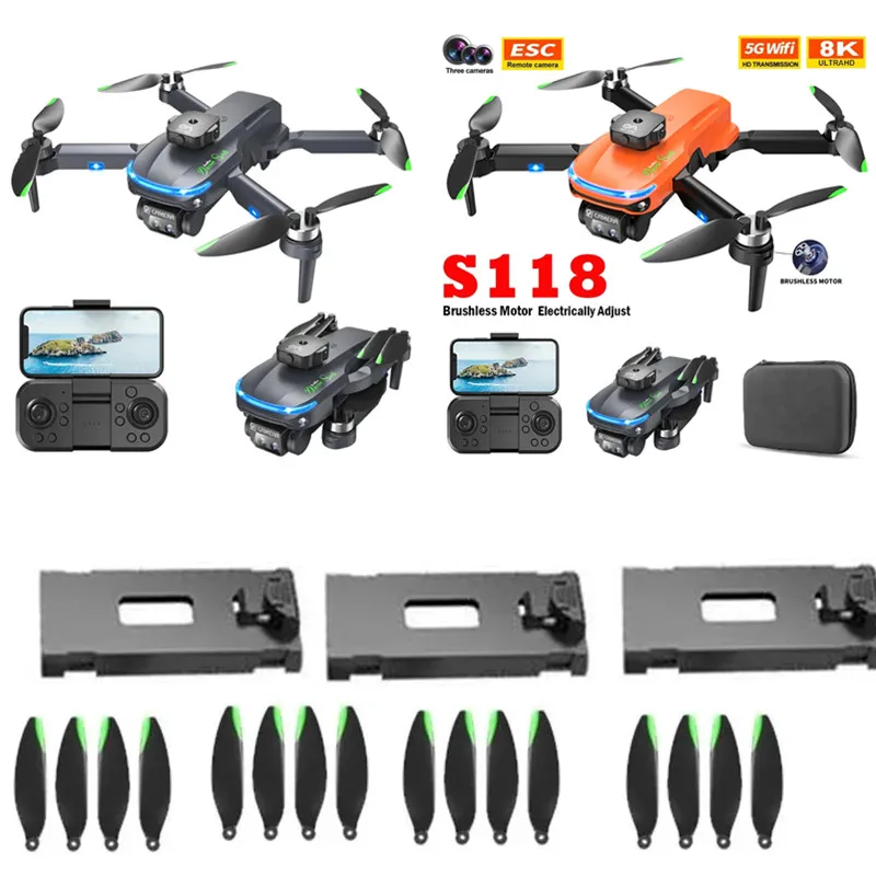 S118 Drone Battery S118 Brushless RC Drone Accessories  3.7V 1800mAh Battery/Blade For S118 RC Drone Battery Propeller S118 Toy