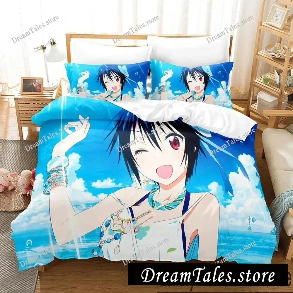 

3D Print Anime Nisekoi False Love Bedding Set Boys Girls Twin Queen King Size Duvet Cover Pillowcase Bed Boys Adult