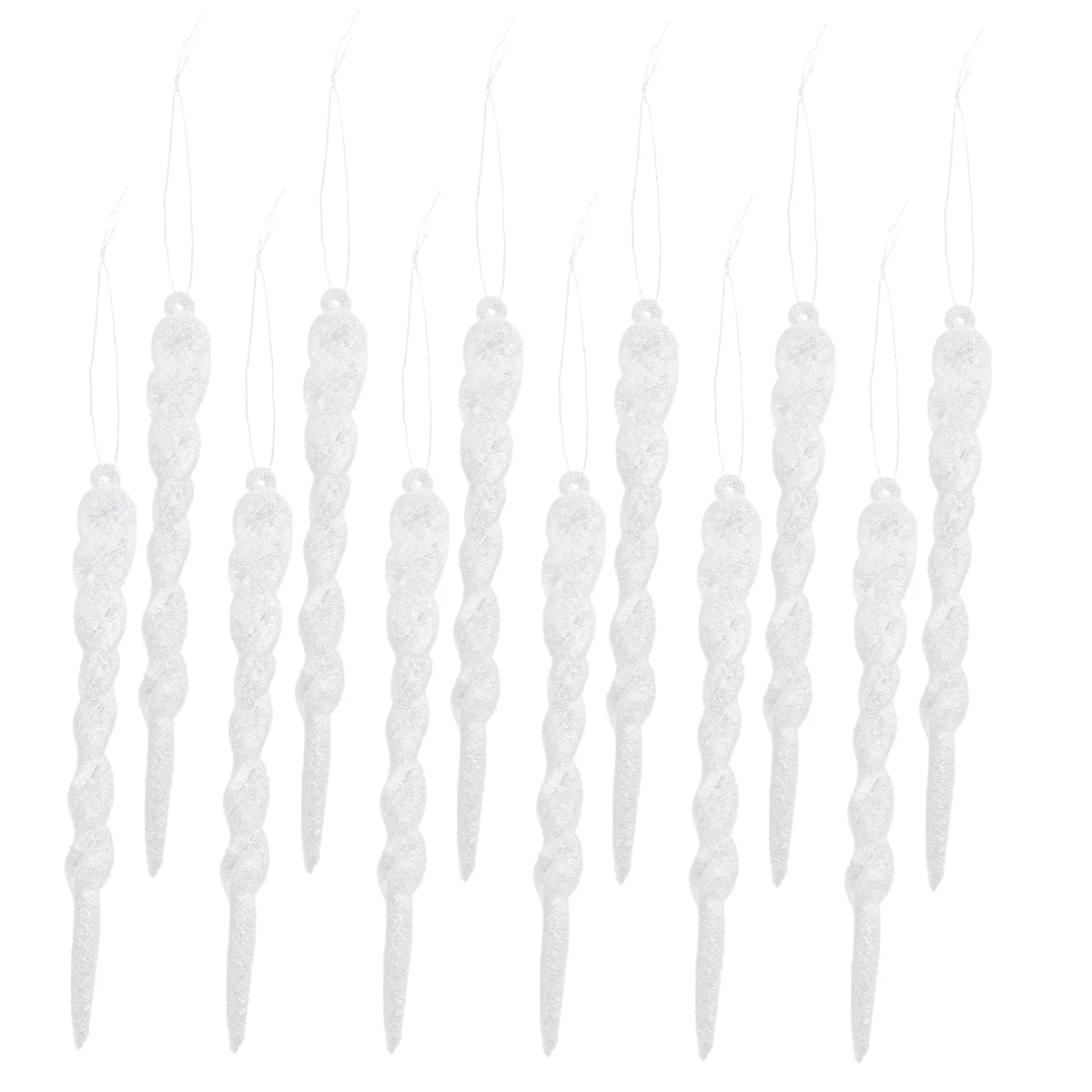 12 Pcs Simulation Ice Icicles Xmas Trees Hanging Decors Christmas Decoration Decorations Lattice