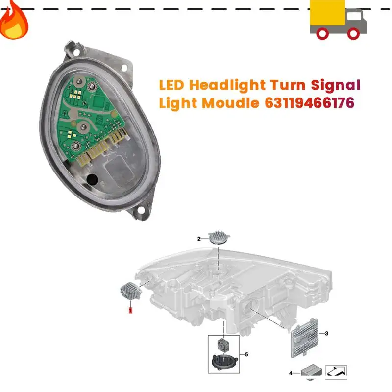 

1Pair Front LED Headlight Turn Signal Light Moudle 63119466175 63119466176 For BMW X7 G07 2019-2022 DRL Light Source EU
