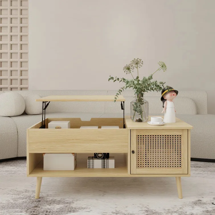 Multifunctional lifting coffee table becomes dining table dual-purpose dining table living room small apartment plate folding sm