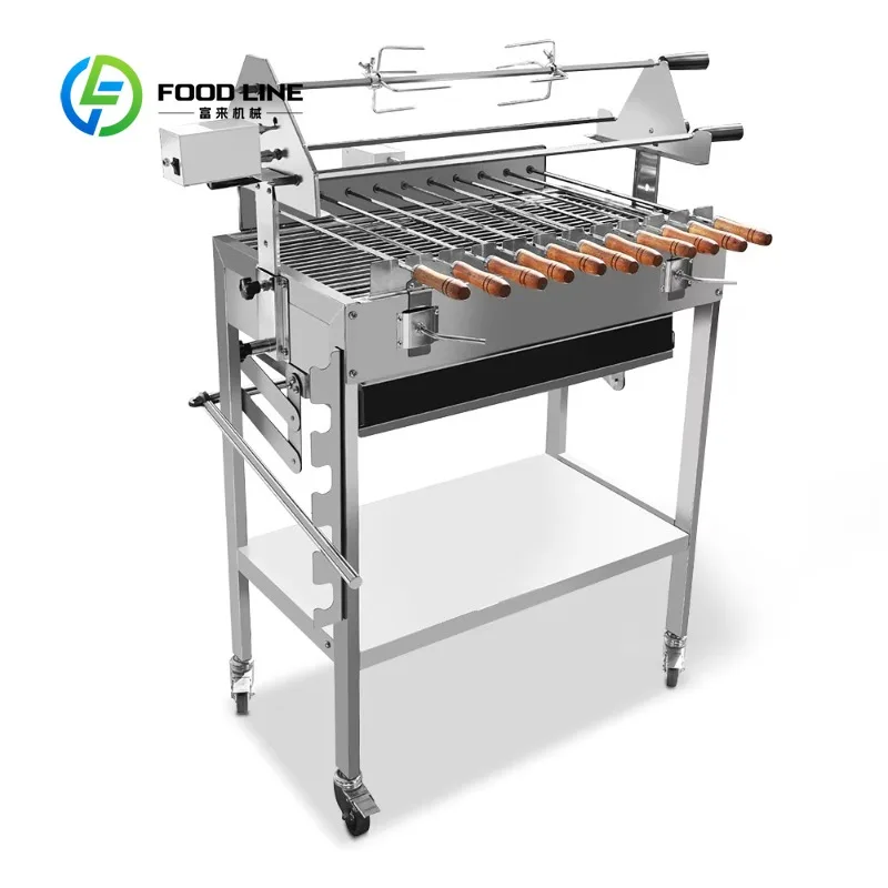 Customized size Charcoal Electronic Touch Control Commercial Outdoor Modern Automatic Rotary Grill