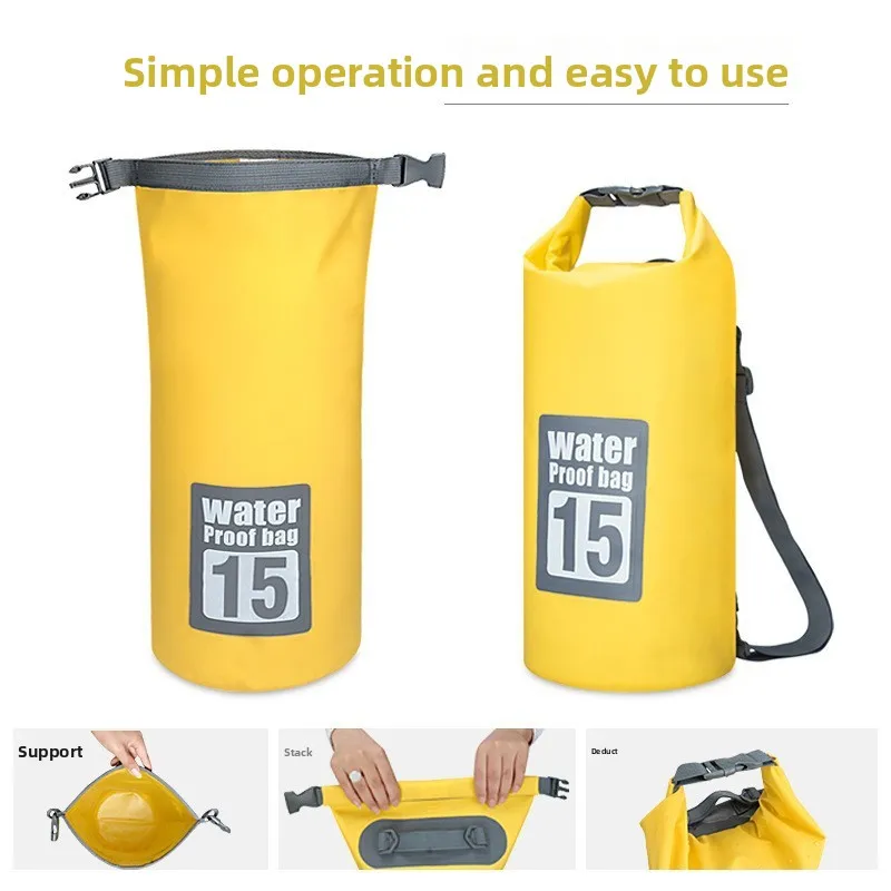 Camo PVC Waterproof Barrel Dry Bag Backpack, Fully Sealed Floating Water Proof Storage Sack for Swimming Beach Kayak Rafting
