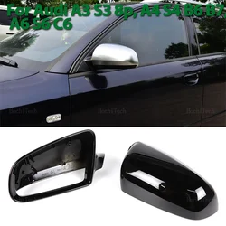Carbon Fiber Style Black mirror cover Replacement for Audi A3 S3 8P 05-08 A4 S4 B6 B7 8E 8H, A6 S6 C6 4F
