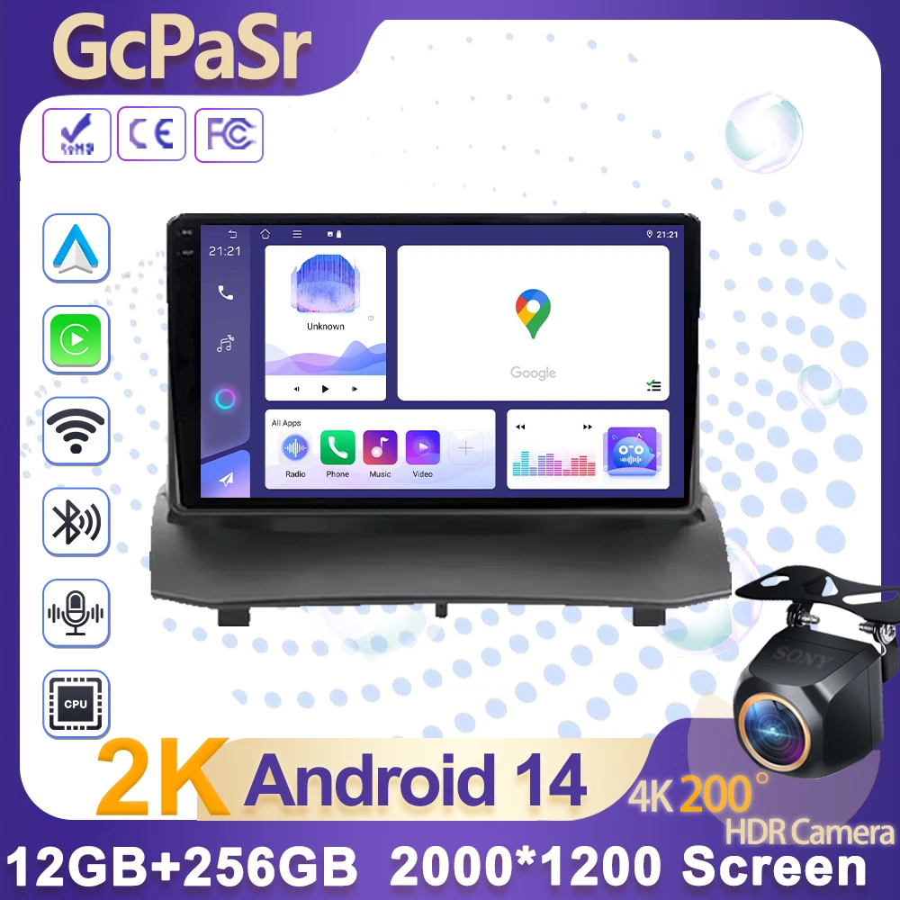 

For MITSUBISHI Mirage Spacestar Attrage 2012-2018Android 14 Carplay Auto For Ford Fiesta MK7 2009 - 2017 Car Radio Stereo Multi