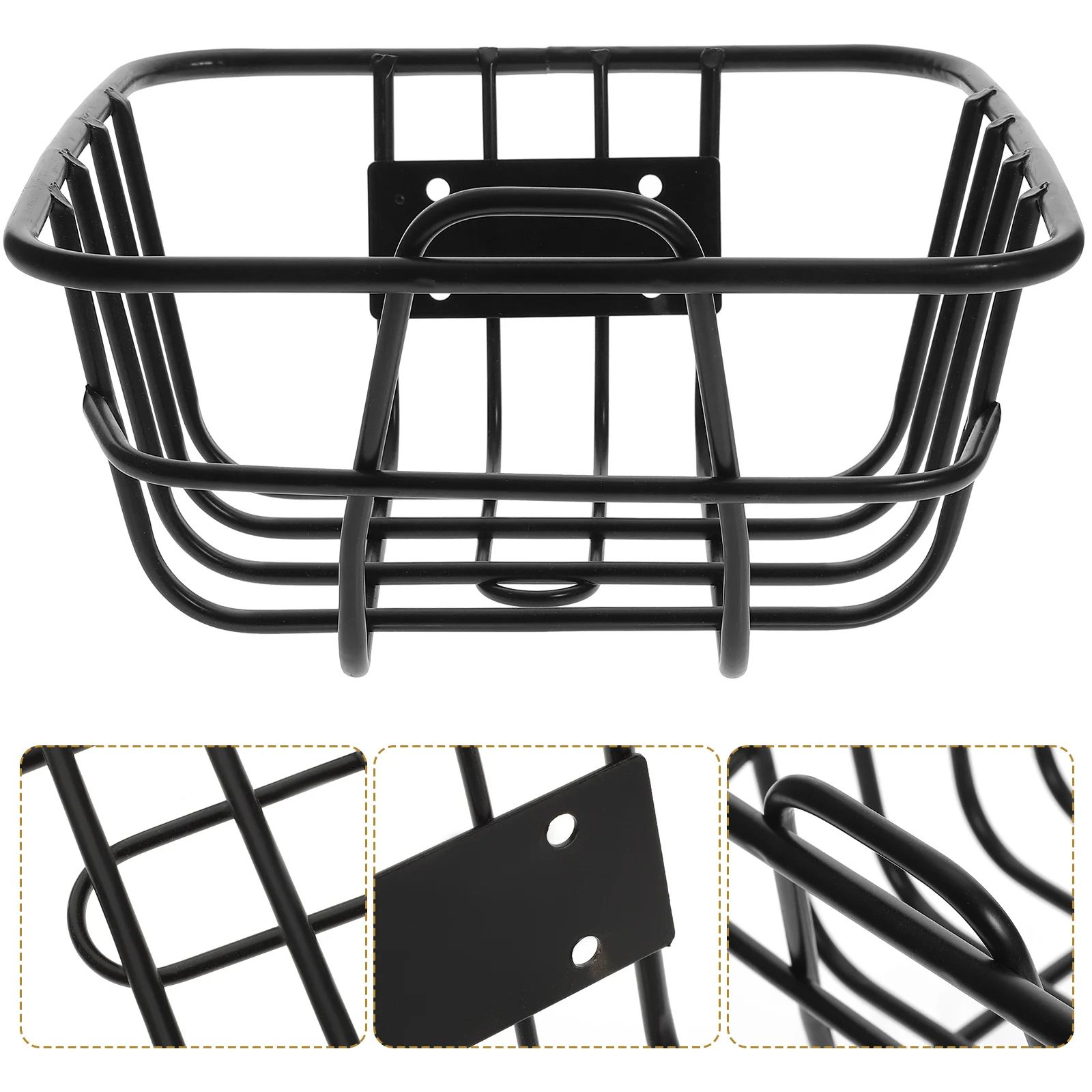 

Iron Bike Basket Front Mount Sturdy Detachable Cycling Storage for Mountain Electric Bikes Handlebar Convenient Ride