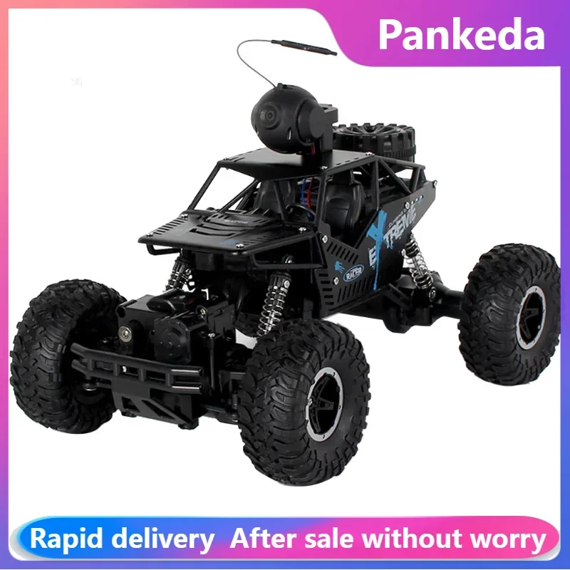 Jouet électronique de voiture télécommandée pour enfants, camion RC, véhicule monstre tout-terrain en alliage, caméra WiFi, 1:16, 2.4G, 20km par heure