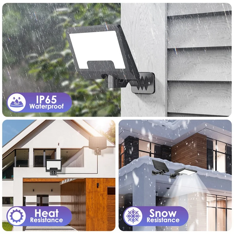 Solar Light Outdoor LED Solar Lamp IP65 Waterproof Solar Garden Lamp Adjustable Lighting Angle For Wall Yard Street