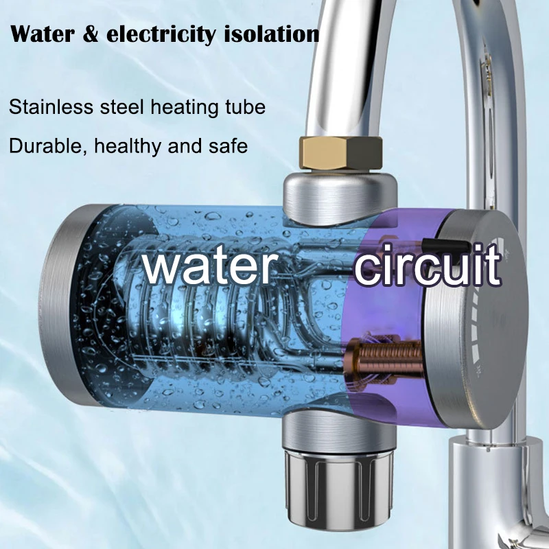 Grifo eléctrico de acero inoxidable para cocina, calentador de agua caliente y fría instantáneo, novedad de 2024