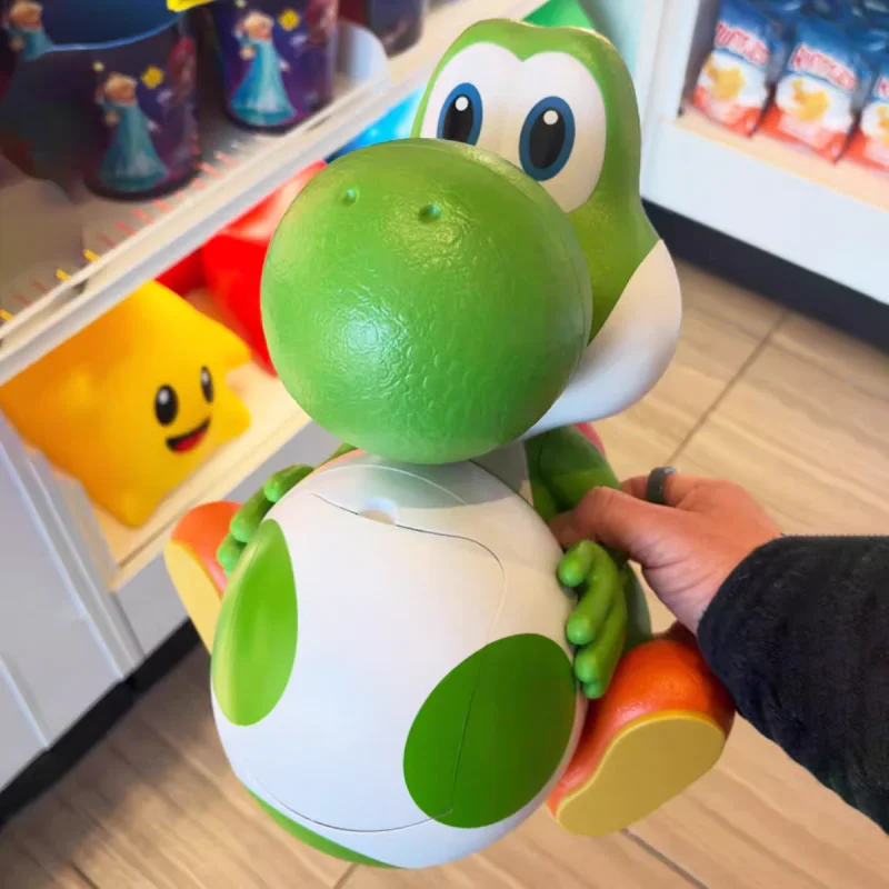 En stock: Cubo de palomitas de maíz genuino de la película de Mario, anime, Yoshi, con diseño de huevo, coleccionable, para almacenamiento de aperitivos, taza para bebidas, juguetes y artículos para fans.