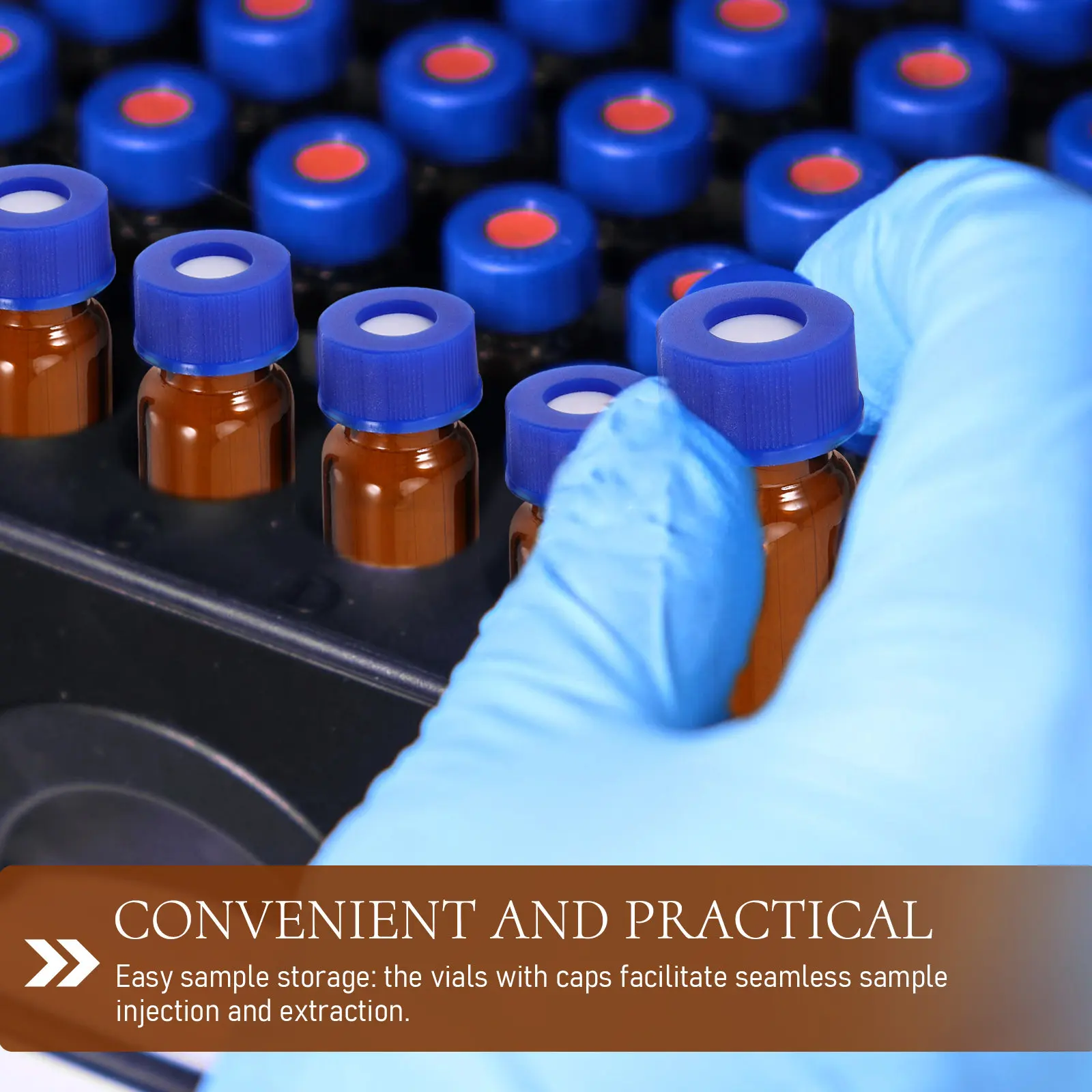 

100Pcs 2Ml Glass Vial for Hplc Sampling Lab Use Amber Small Glass Bottles with Caps Leakproof Gasket Sealed Empty Vials
