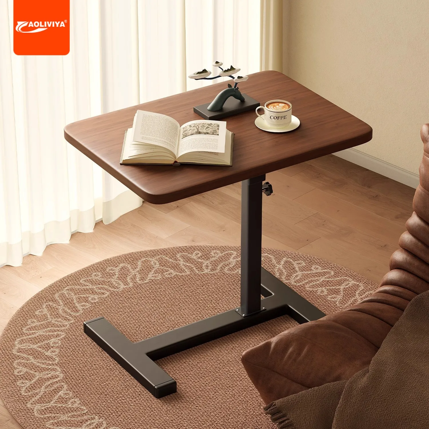 Aoliviya mesa de cabeceira removível elevação mesa do computador sala estar sofá lateral dobrável quarto casa cama mesa estudo