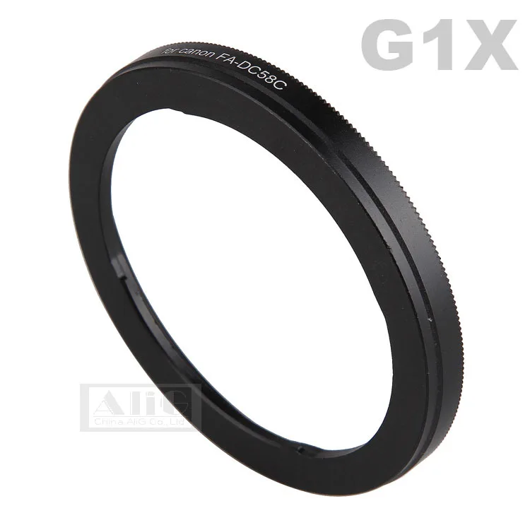 Aluminum FA-DC58C Camera Lens Filter Adapter Ring Fits for Canon PowerShot G1X Camera Reinstall 58mm CPL UV Filter Lens Hood