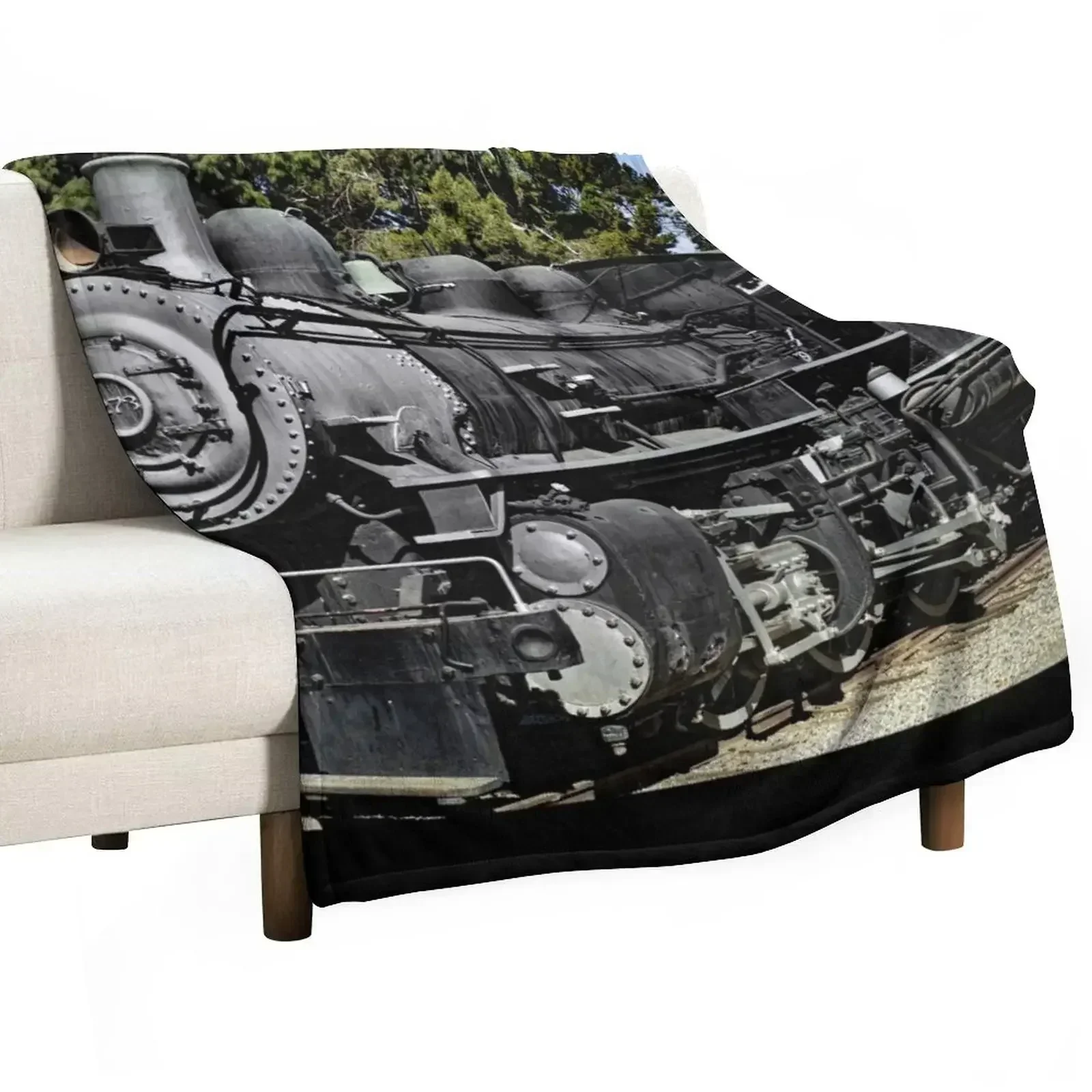 Southern Pacific Railroad Steam Locomotive No. 1273 - Travel Town Railway Museum Throw Blanket Single Cute Plaid Blankets