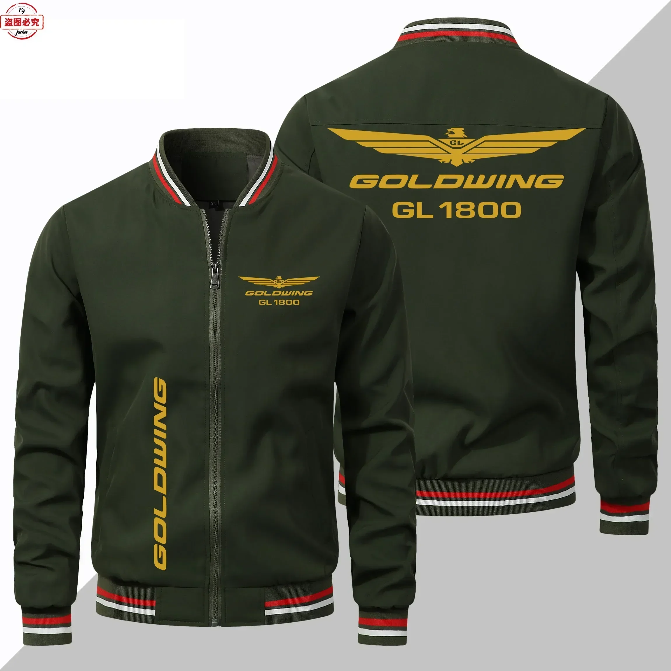 Gold Wing 1800 Motorcycle Logo Motorcycle Jacket Loose Long Sleeve Men's Top Stand-up Collar Jacket Work Clothing Group Clothing