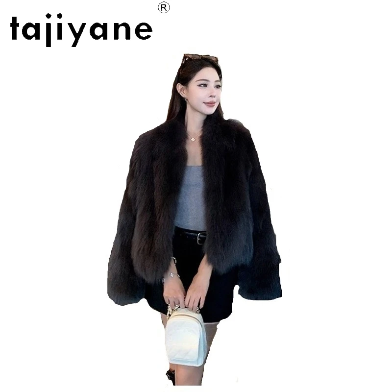 

TAJIYANE Natural Women's Fox Fur Coat New Style Furry Overcoat Luxury Warm Winter Female Jacket Woman Clothes 2025 шуба женская