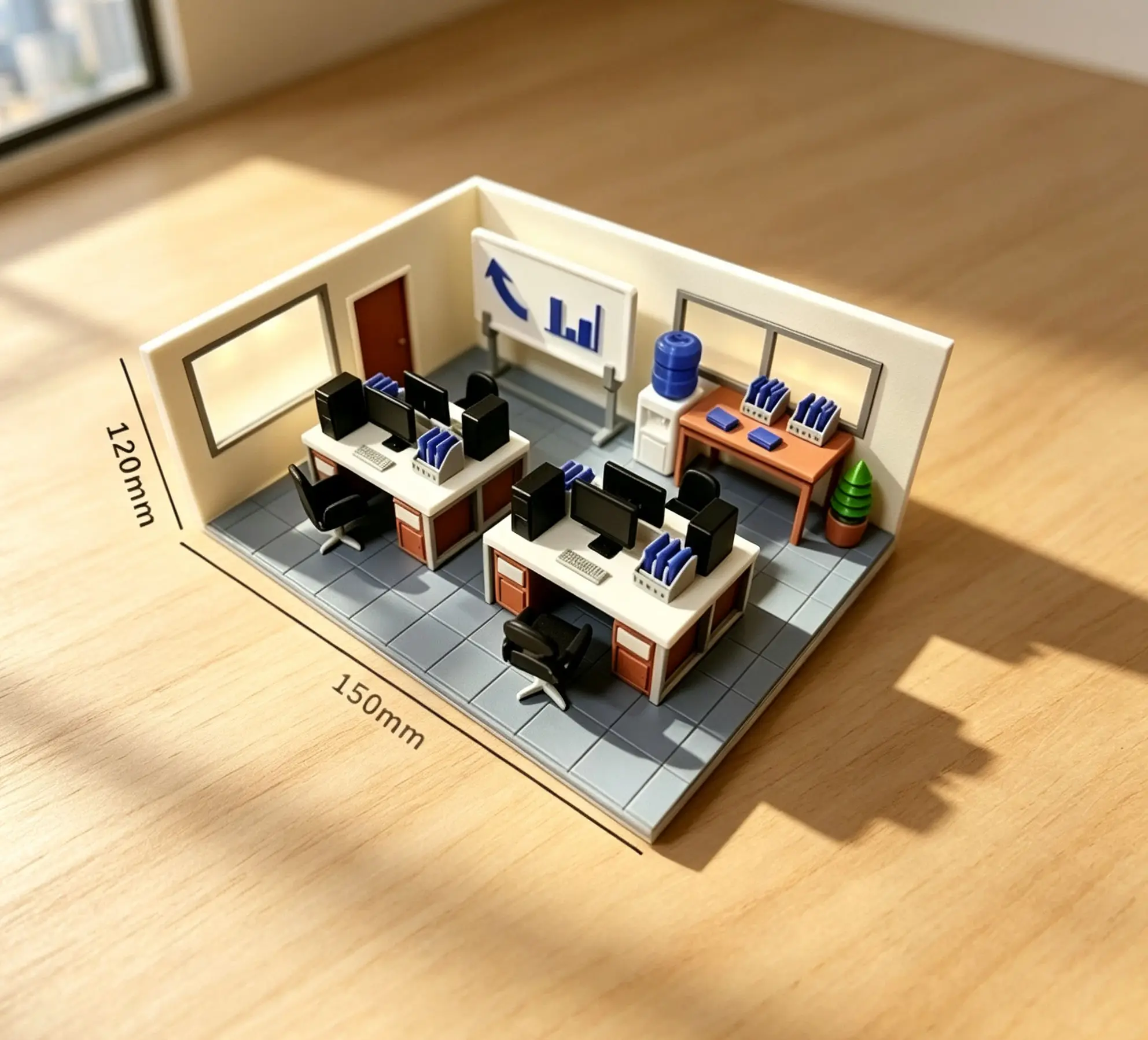 Full Mini Office Room SceneKit,Dollhouse Workplace Furniture Accessory,Complete Desk Computer Set Prop for OB11 Diorama Layout