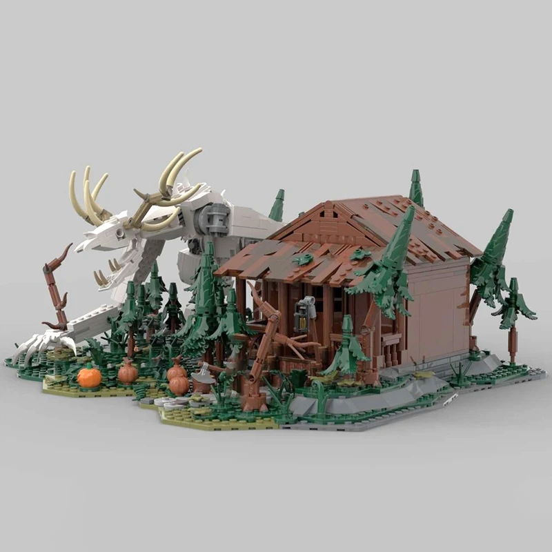 Medieval Movies Model DIY MOC Building Bricks Abandoned Cabins and Monsters Modular Technology Holiday Assemble Toys Suit