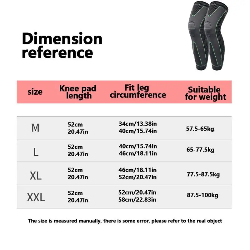 1Pc Long Compression Leg Sleeves Bandage Protect Sports Lengthen Knee Pads Braces Support Elastic Knee Protector Joint Pain