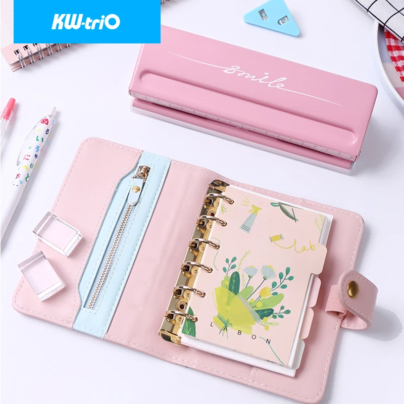 KW-triO 6 Hole Creative Adjustable Round Hole Puncher Notebook Binding Cutter O-type Paper Punch Craft DIY Tool Office Supplies