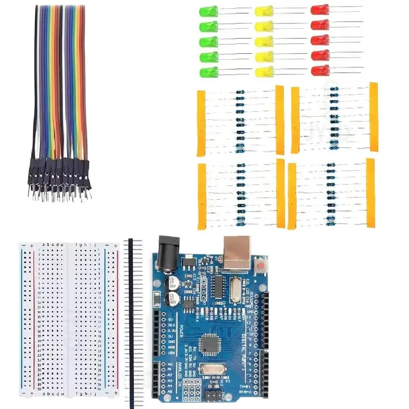 

DIY Electronic Starter Kit for UNO R3 Arduino Circuit Board Electronics Programmable Engineering Coding Education STEAM 12In1