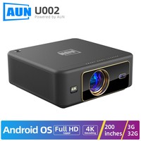 AUN Android Projector LED AUN U002 4K VideoProjector Full HD 1080P WIFI 3D Movies MINI Home Theater Cinema 32G High End Smart TV