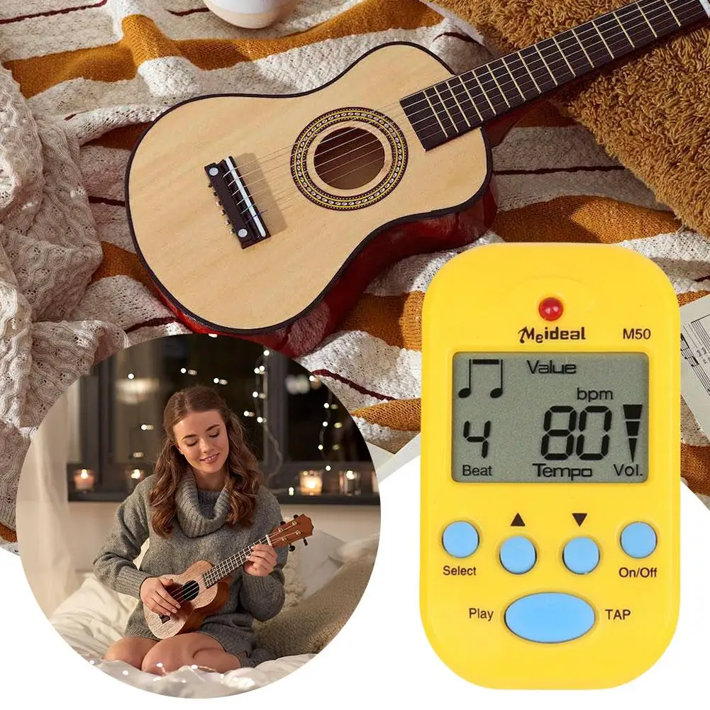 Mini Metronome Professional Clip-on Lcd Digital Rhythm Metronome For Guitar Violin Bass Stringed Instrument Accessories C1q0