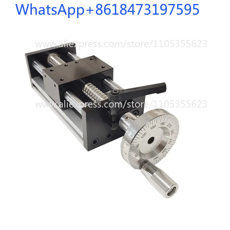 Ball screw linear guide slide motion module with manual rocker cross lift