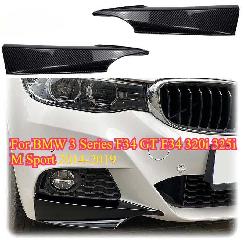 

For BMW 3 Series F34 GT F34 320i 325i M Sport 2014-2019 Front Bumper Lip Spoiler Side Cover Diffuser Splitter Corner Body Kit