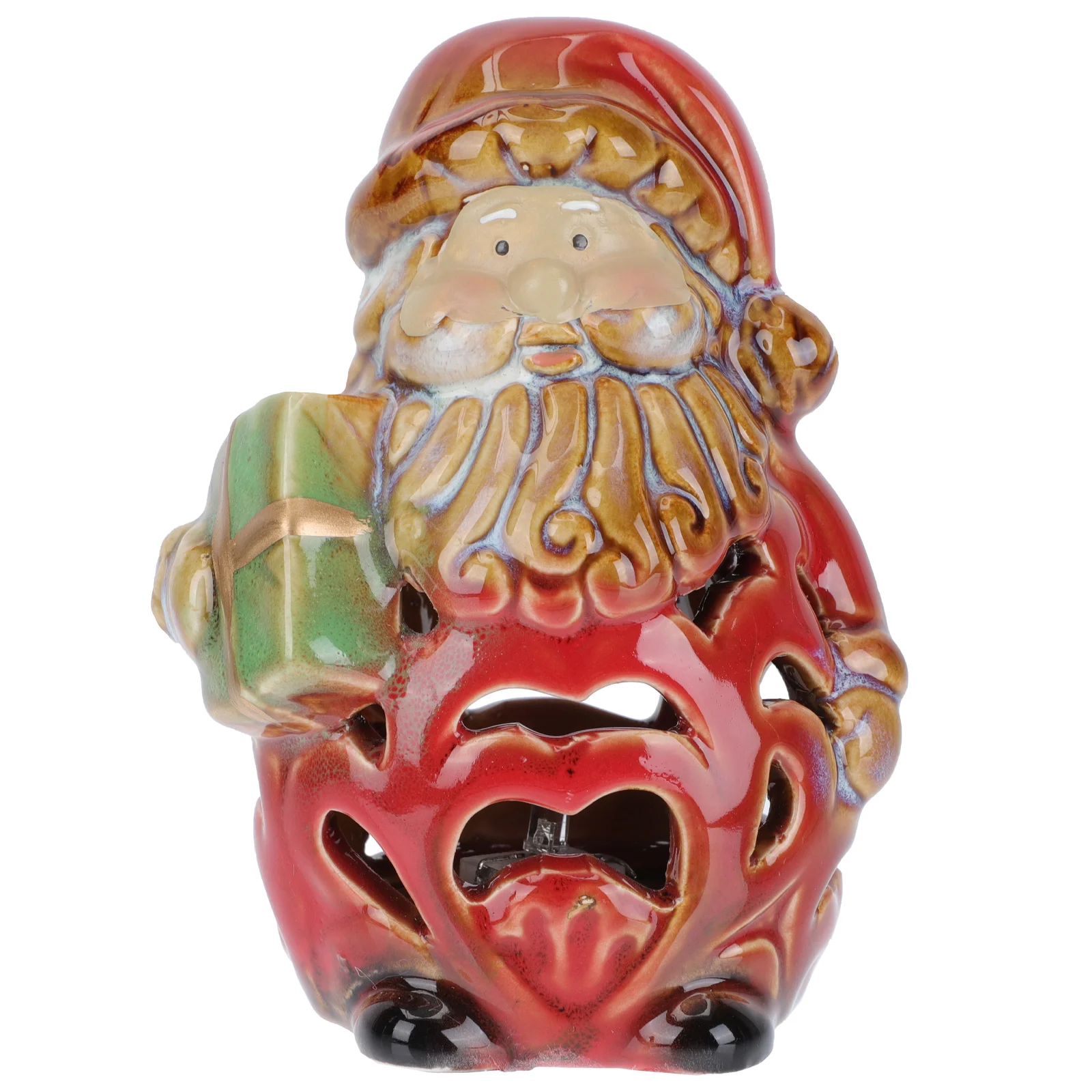 

Elderly Snowman Lampshade Xmas Decor Festival Adornment Ceramic Craft 3D Compact Powered House Outdoor