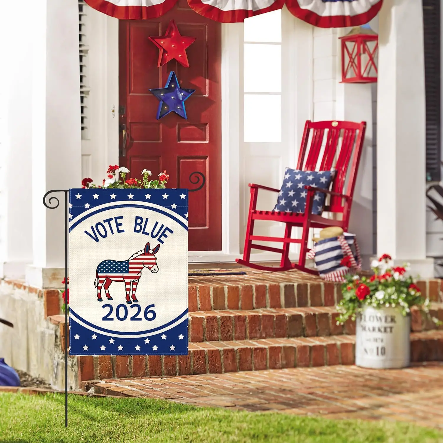AVOIN colorlife Blue 2026 American Election Voting Garden Flag 12x18 Inch Double Sided, Vote Democracy Patriotic Yard Outdoo PPM