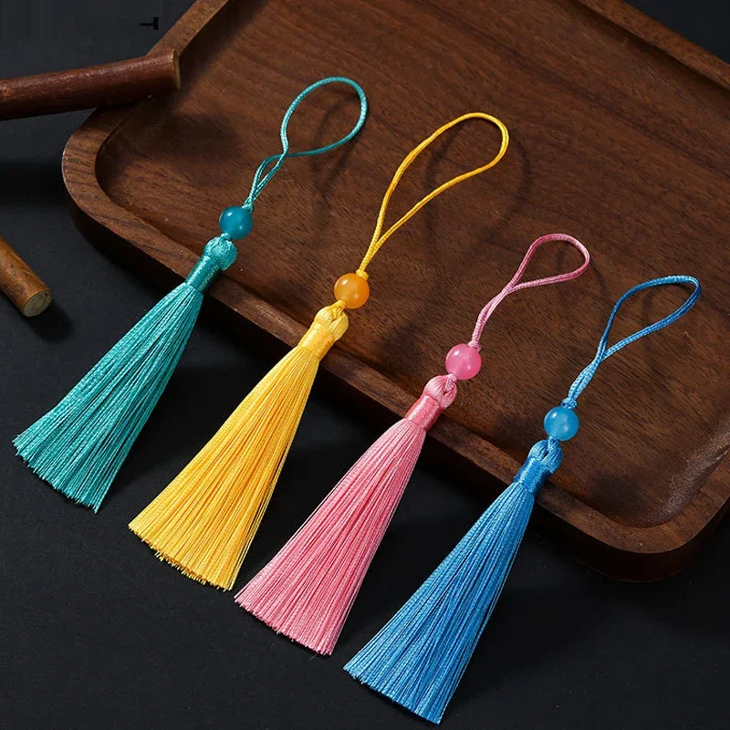 10Pcs Hanging Rope Silk Tassels Fringe Sewing Tassel Trim Key Tassels DIY Pendant Hooks Jewelry Making Embellish Curtain Access