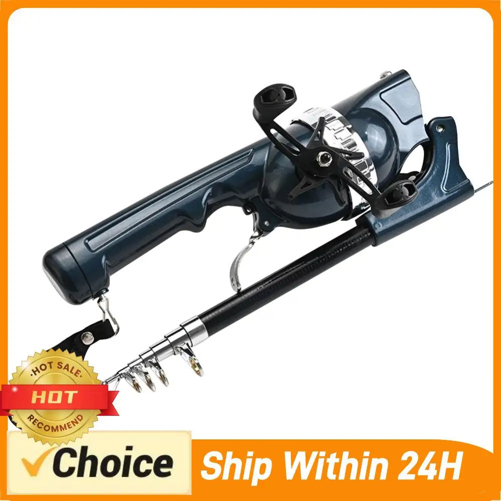 

Складная телескопическая удочка с катушкой и леской, спиннинг из углеродного волокна для рыбалки на открытом воздухе, подарки для мужчин