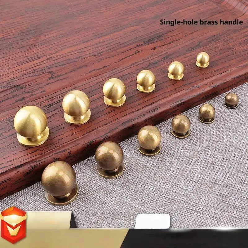 Brass Round Cabinet Knob Single Hole Solid Drawer Pull Matte Antique Bronze Multi Size Knob For Furniture Wardrobe Cupboard