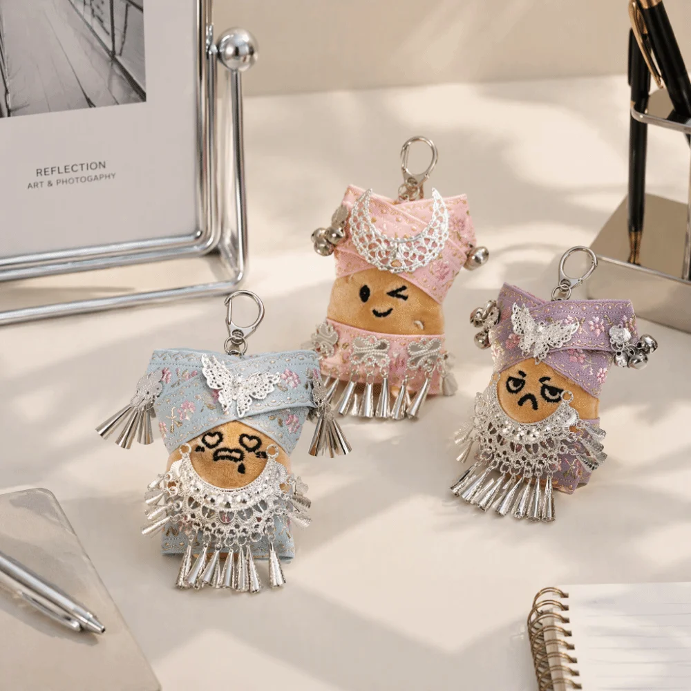 Ethnic Style Plush Potato Keychain Tassel Plush Cartoon Plush Pendant Cute Handbag Gift Plush Backpack Ornament