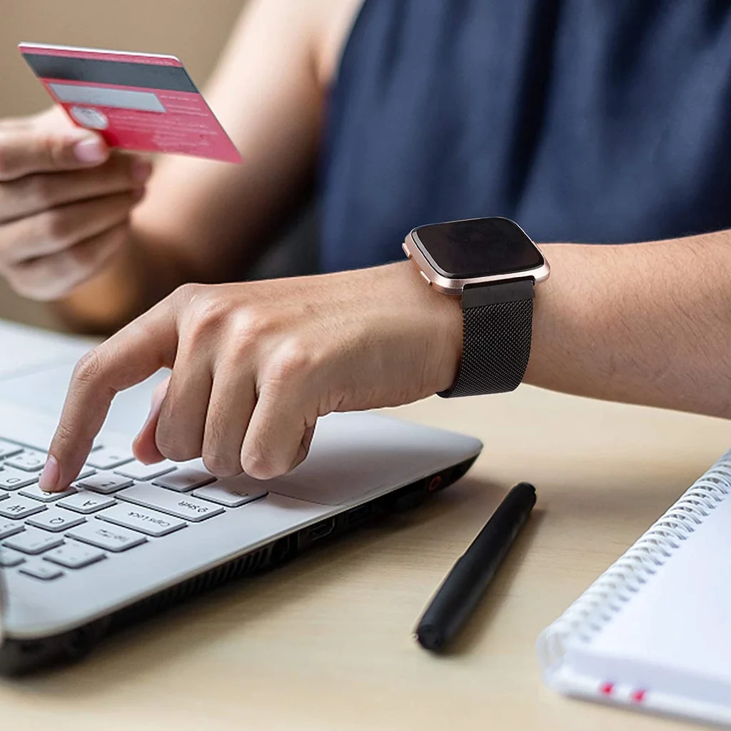 Металлический магнитный ремешок на запястье миланский браслет ремешок для часов для Fitbit Versa 3 4 Senses 2 Band