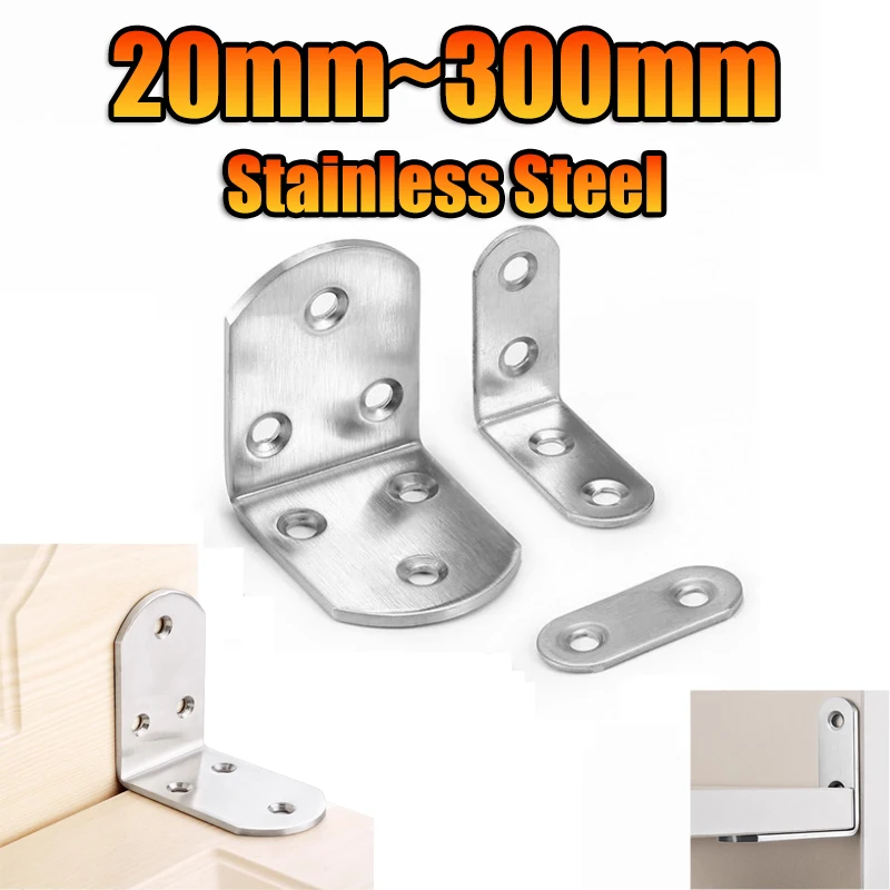 304 Stainless Steel Corner Brace Sets 90/180 Degree T Type Connector Corner Bracket Brace for Furniture Cabinet Screens Chairs