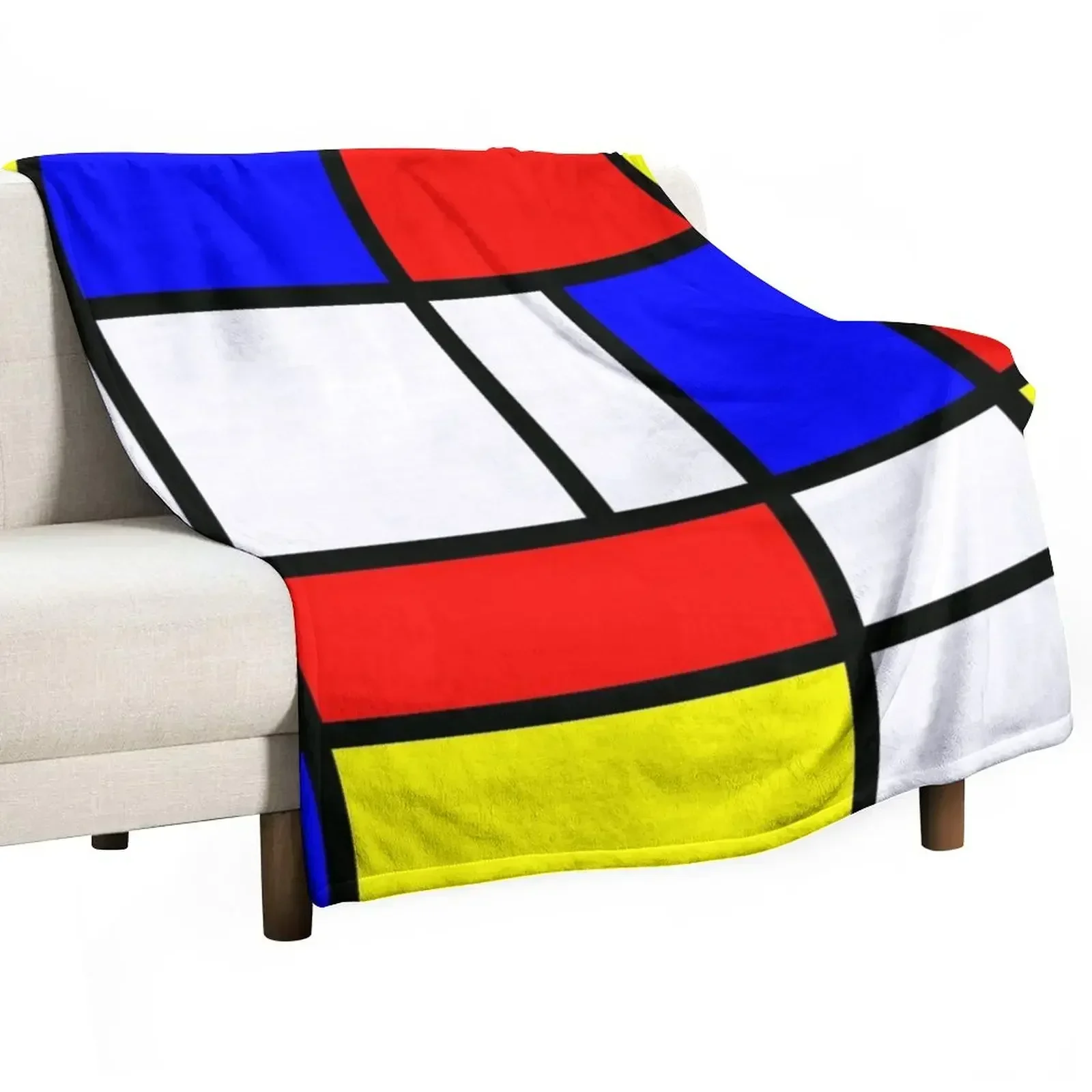 

Piet Mondrian Composition 2 | Color Block with Red Yellow and Blue Throw Blanket Stuffeds Travel Blankets