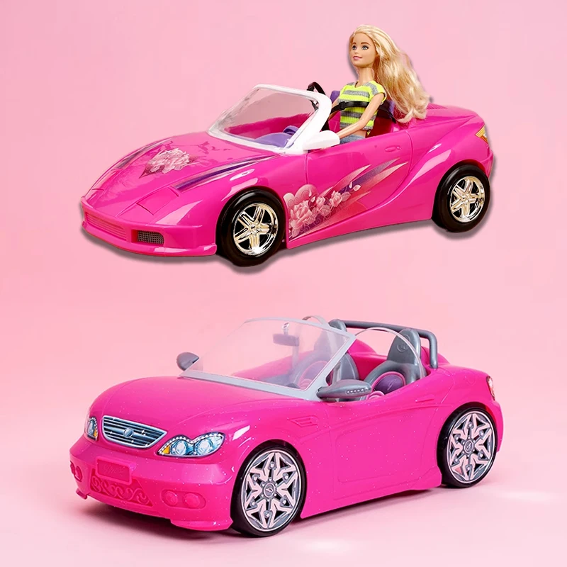 Barbieys Doll Girls 30cm Car Mini Off-road Simulation Convertible Sports Car Princess Doll Small Car Simulation Accessories