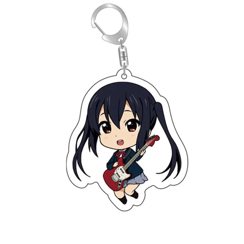 Anime K-ON! Keychain Hirasawa Cartoon Cosplay Keychains with pendant metal Car key chain Key Ring Men Women Baby Jewelry Gifts