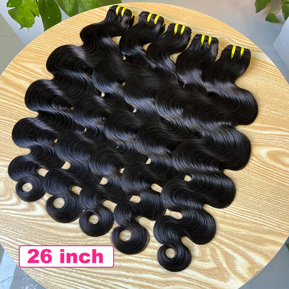Body Wave 100% Human Hair Bundles 10-30 inches Black 1/34 Bundle Deals Raw Hair Weave Extensions