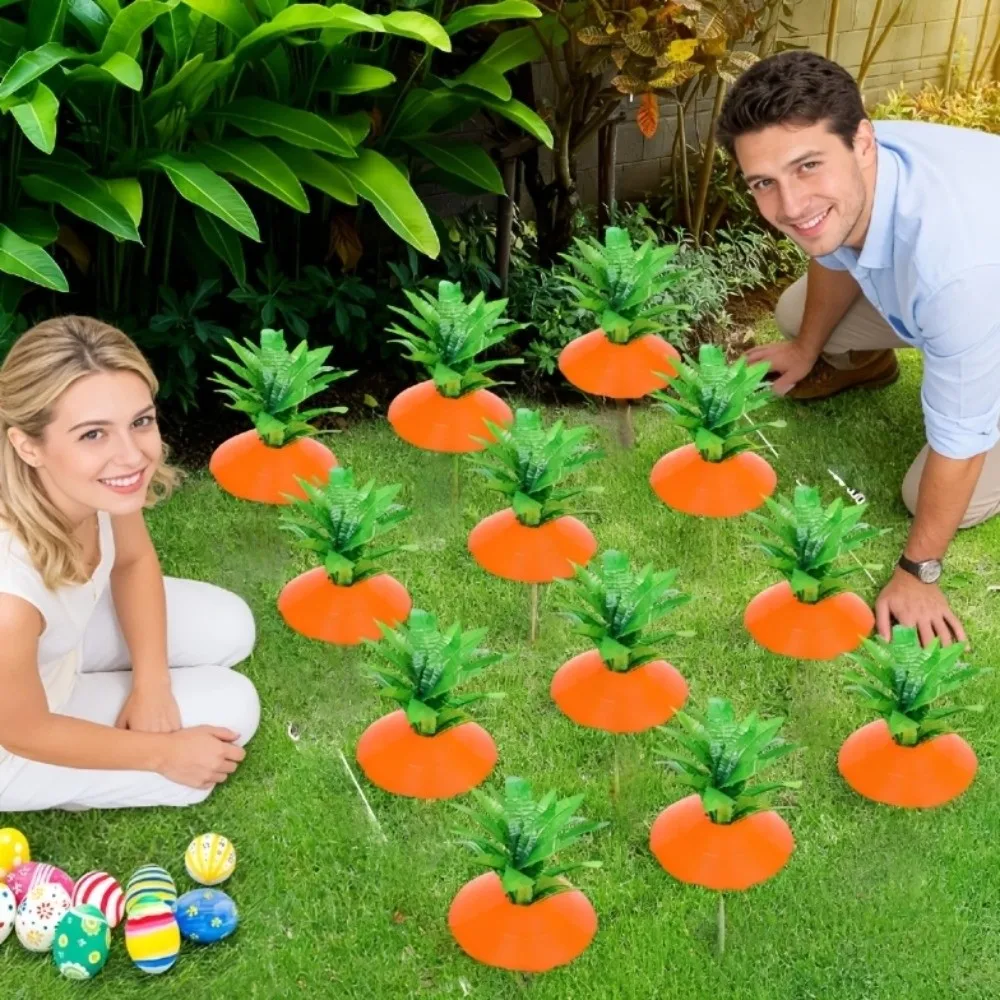

Декоративные креативные пасхальные морковки: красочные садовые колышки, цветочные горшки-картофелины из ПЭТ для грядок