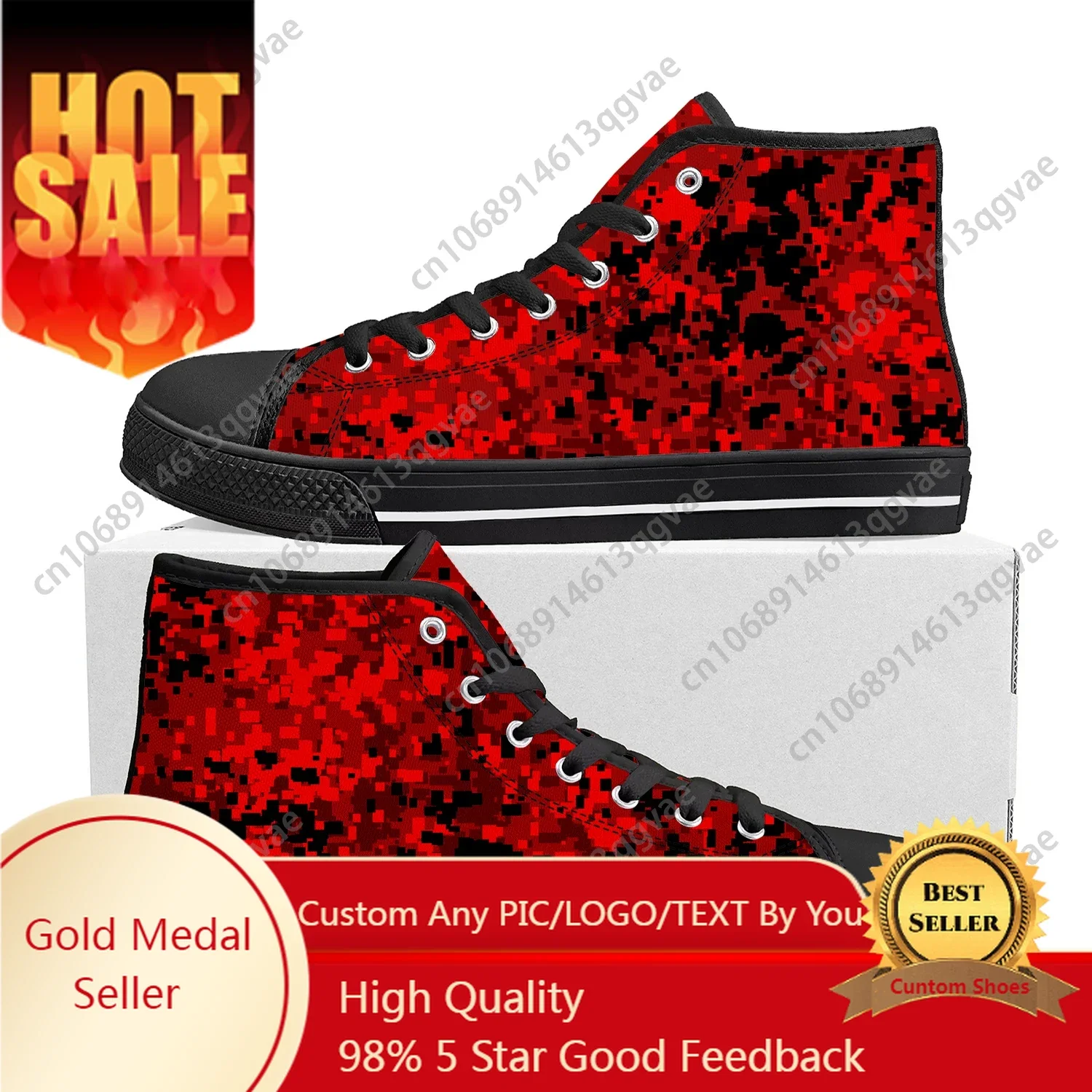 

Camo Red Balck High Top High Quality Sneakers Mens Womens Teenager Canvas Camo Navy Sneaker Casual Couple Shoes Custom Shoe