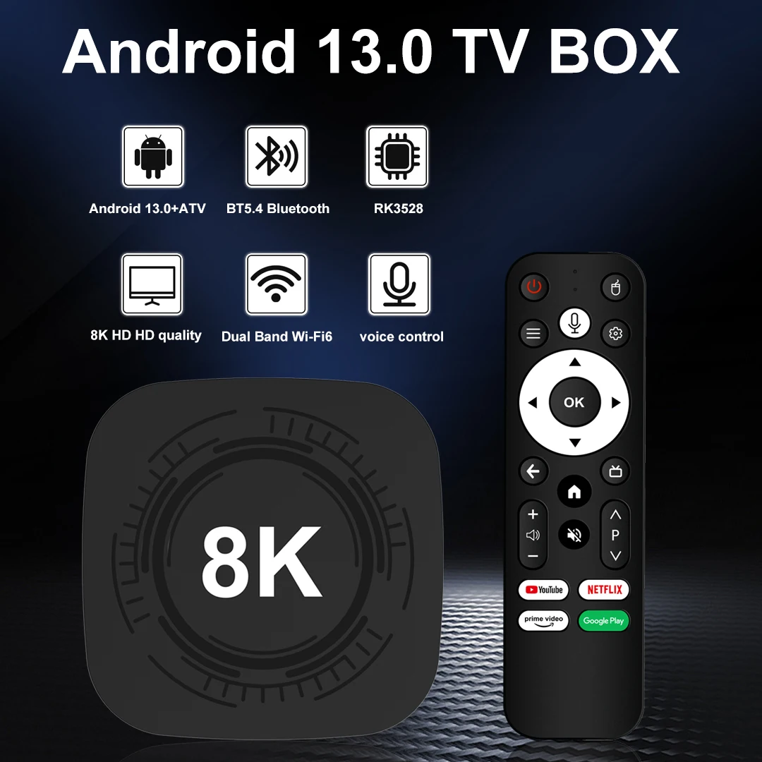 

MX10 8K PRO Android TV Box Android 13.0+ATV 4K Media Player Mali-450 2GB/4GB DDR3/DDR4 Smart TV Box for Home