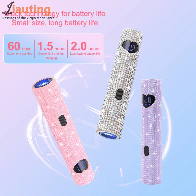 ポータブルハンドヘルドミニネイルランプ ジェルネイル用クイックドライ懐中電灯ペン USBネイルドライヤーマシン タイプC充電 UV LEDネイルランプ