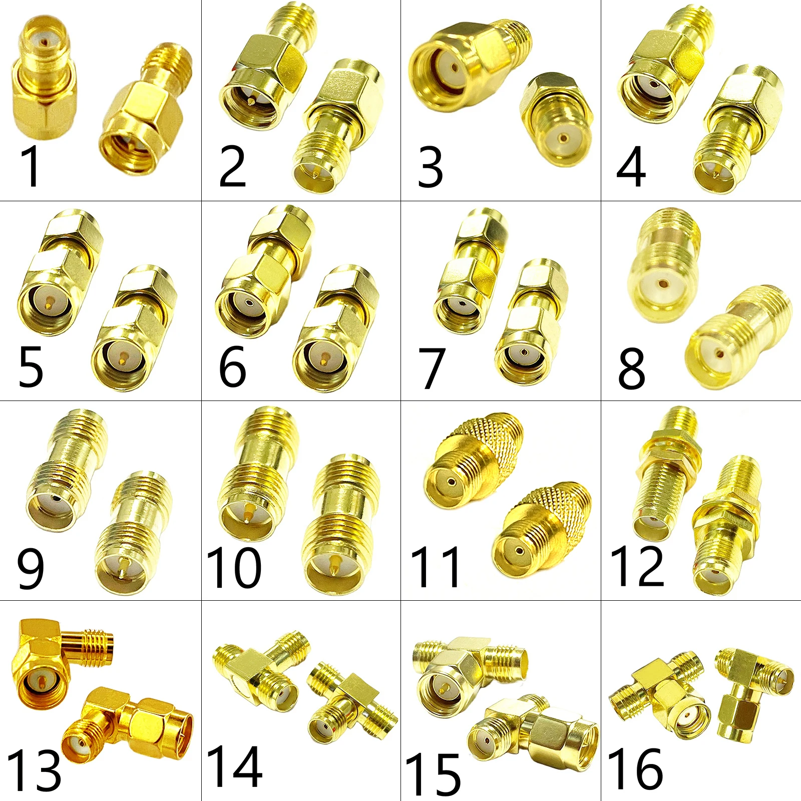 DexMRtiC SMA Male / Female RF Coax Adapter Connector Straight Right Angle T Type Splitter Goldplated NEW Wholesale