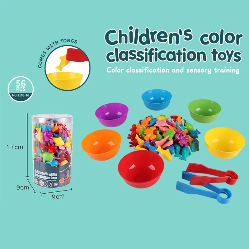 Gioco di abbinamento arcobaleno per bambini Cognizione animale Arcobaleno Colore Ordinamento Allenamento motorio fine Montessori Educazione sensoriale Puzzle Giocattolo regalo